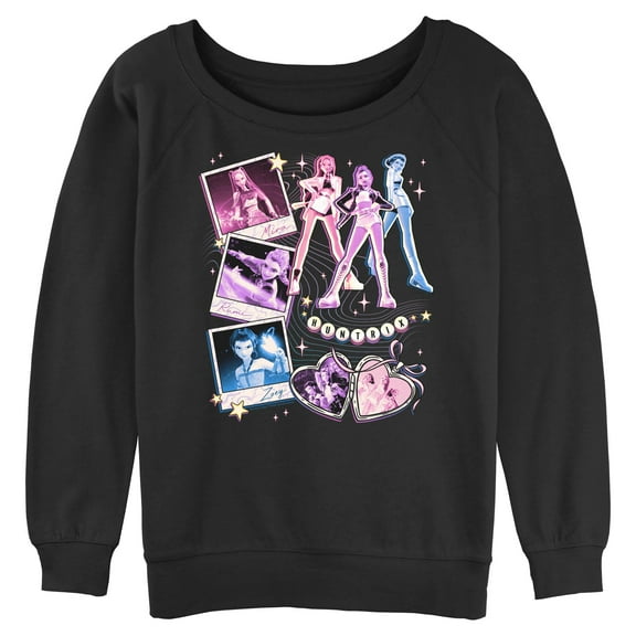 Juniors KPop Demon Hunters Huntrix Cute Instant Film Portrait Sweatshirt