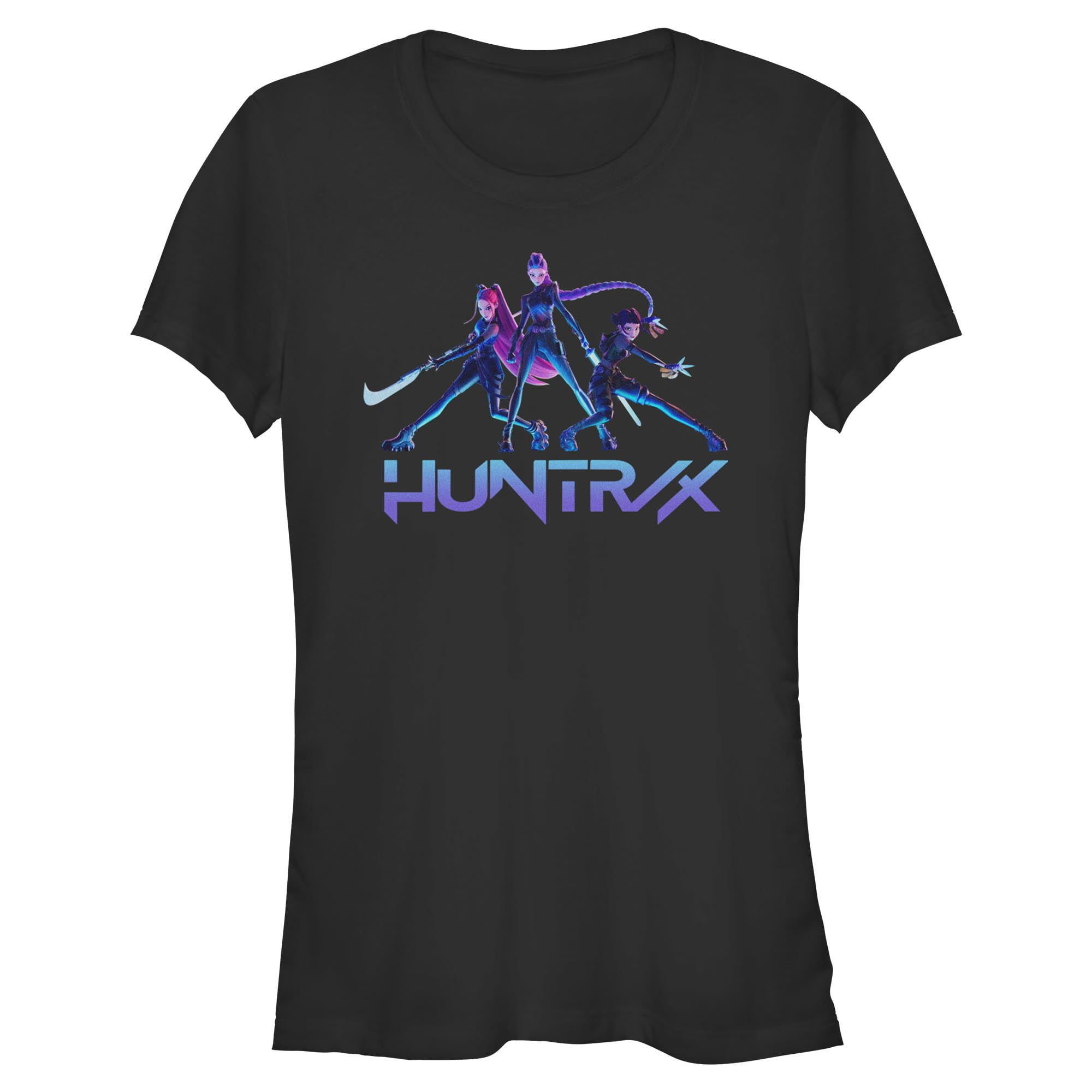 T-shirt Unisexe K-Pop Demon Hunters - Design Billboard Huntrix Huntr/X - Coton Premium - Taille XL - Noir - 9