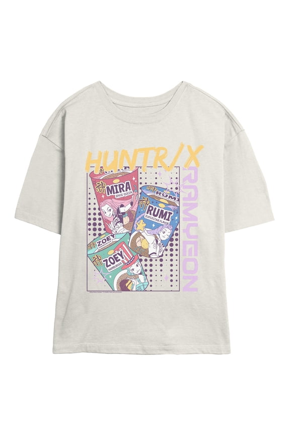Juniors KPop Demon Hunters Huntrix Trio Instant Ramyeon T Shirt