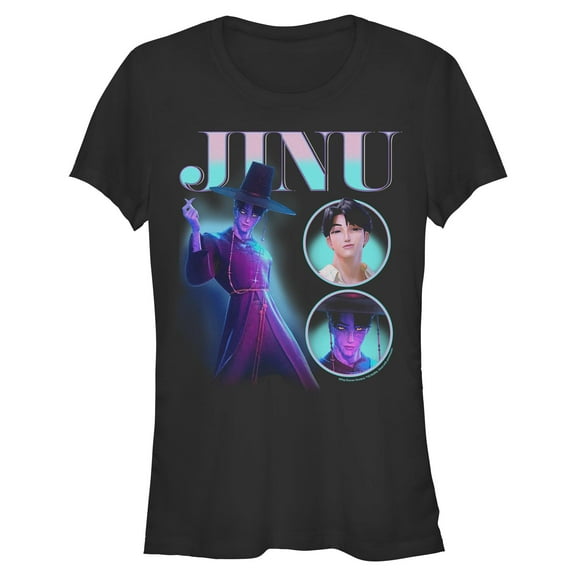 Juniors KPop Demon Hunters Jinu Saja Boy Collage T Shirt