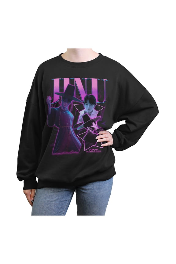 Juniors KPop Demon Hunters Jinu Saja Collage Stars Sweatshirt