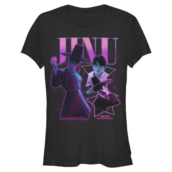 Juniors KPop Demon Hunters Jinu Saja Collage T Shirt