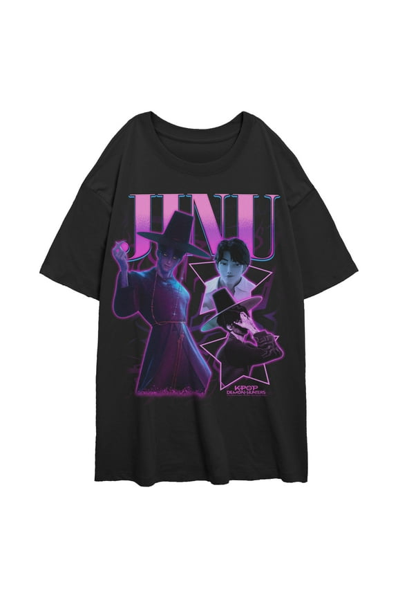 Juniors KPop Demon Hunters Jinu Saja Idol Collage T Shirt