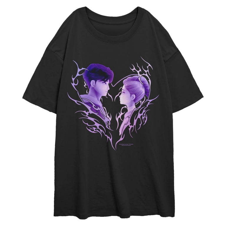 Juniors KPop Demon Hunters Jinu and Rumi Purple Heart Strings T