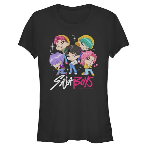 Juniors KPop Demon Hunters Saja Boys Chibi Group T Shirt