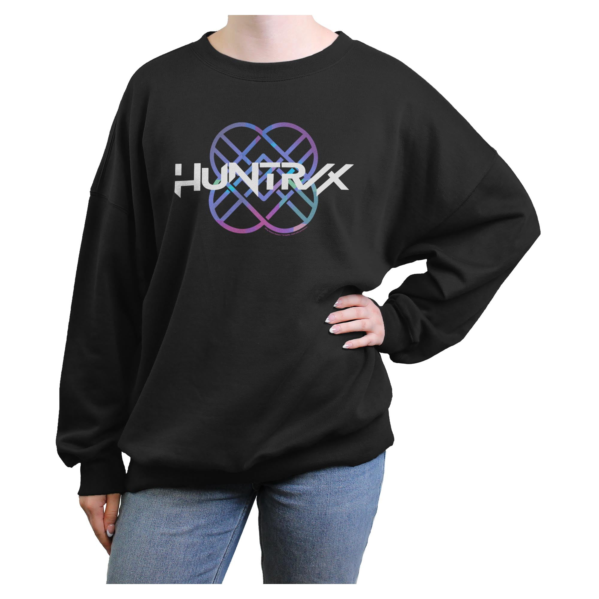 Juniors KPop Demon Hunters Super Stars Holographic Logo Sweatshirt