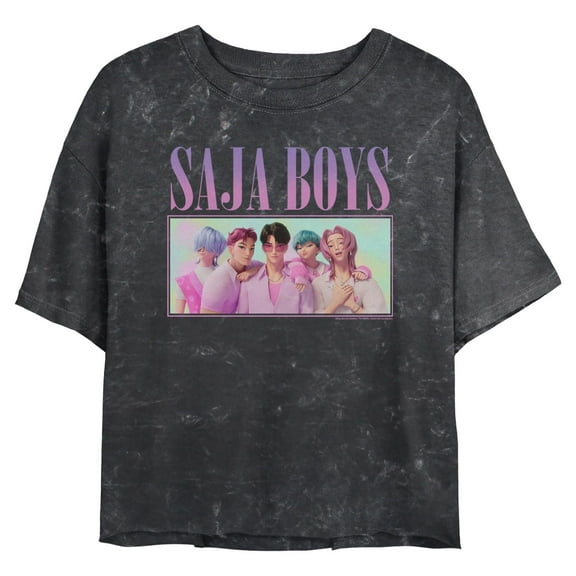 Juniors KPop Demon Hunters The Saja Boys Portrait Cropped T-Shirt