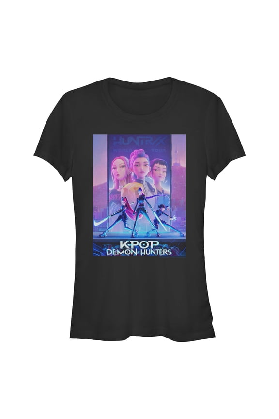 Juniors KPop Demon Hunters Trio Poster T Shirt