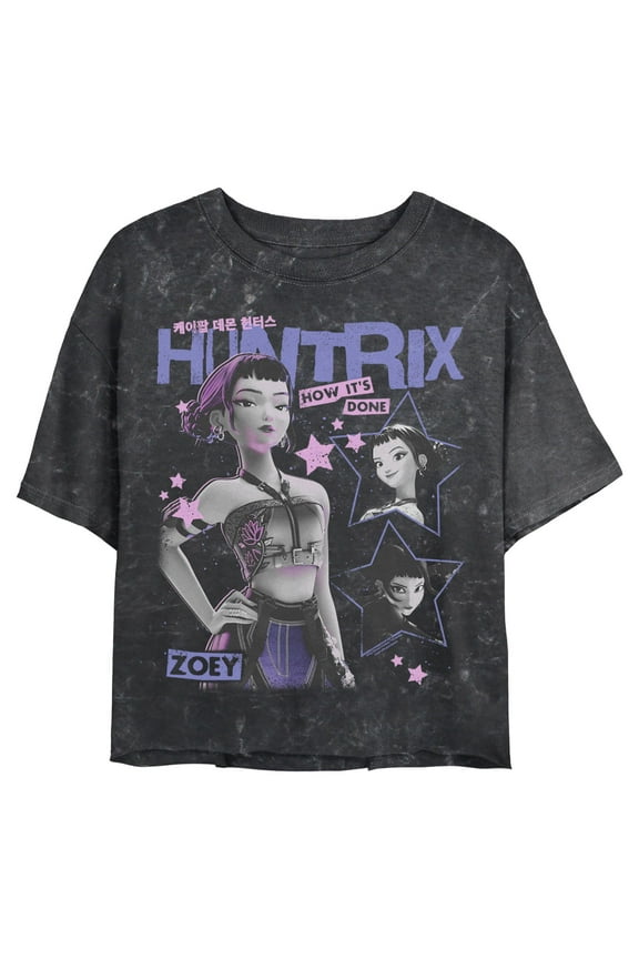 Juniors KPop Demon Hunters Zoey Idol Stars Cropped T-Shirt