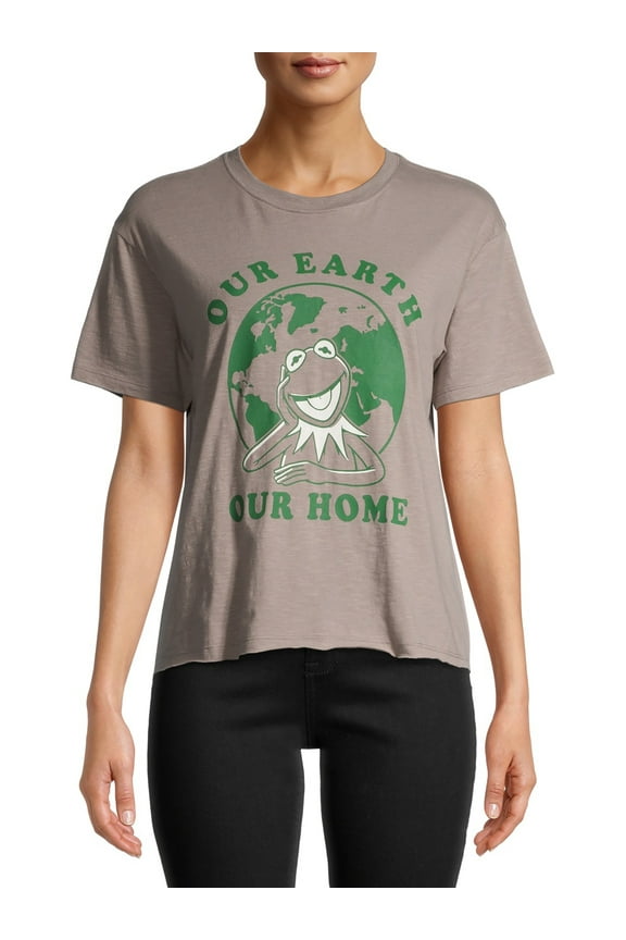 Juniors' Kermit Our Earth, Our Home T-Shirt