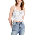 thumbnail image 1 of Juniors' Keyhole Tank Top Ivory Floral S, 1 of 1