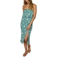 thumbnail image 1 of Juniors' Kole Floral Strapless Dress Teal XL, 1 of 1