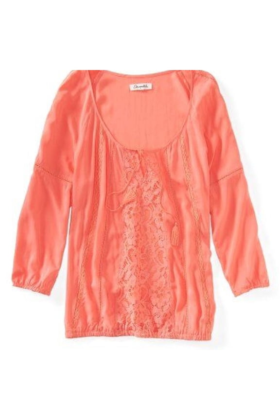 Juniors Lace Peasant Blouse