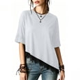 thumbnail image 1 of Juniors Lace Spandex Tshirts Tops for Women Short Elbow Sleeve Loose Fit Basic Summer Fall Tee 2026, 1 of 9