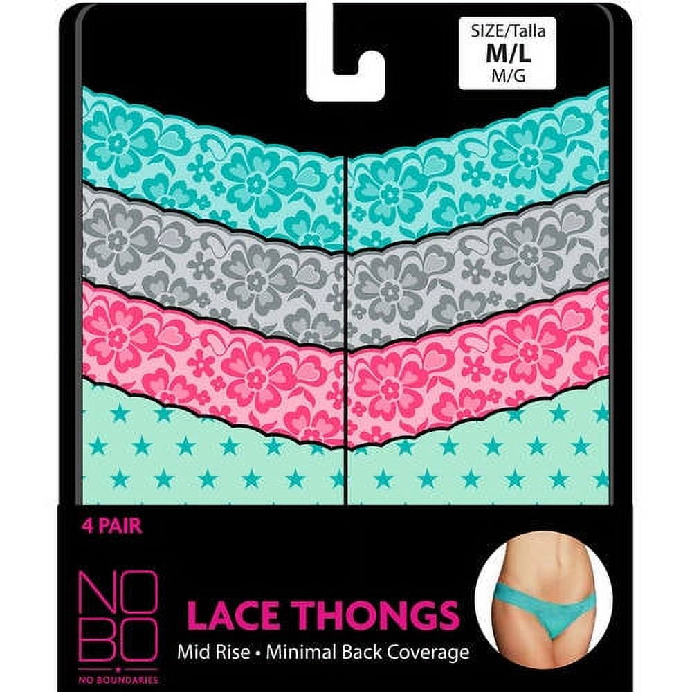 Juniors Lace Thong Panty - 4 Pack 