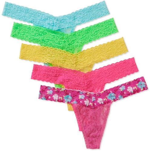 Juniors' Lace Thong Panty - 5 Pack 