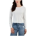 thumbnail image 1 of Hippie Rose Womens Lace-Applique Basic T-Shirt, White, X-Small, 1 of 1
