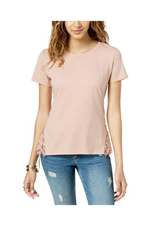 Juniors' Lace-Up T-Shirt Fresco Pink S
