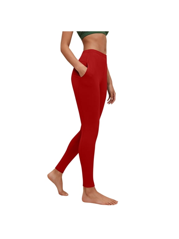 Juniors Leggings Athletic Pants Stretch Fit Slim Leg Yoga Gym Workout Bottom with Pocket
