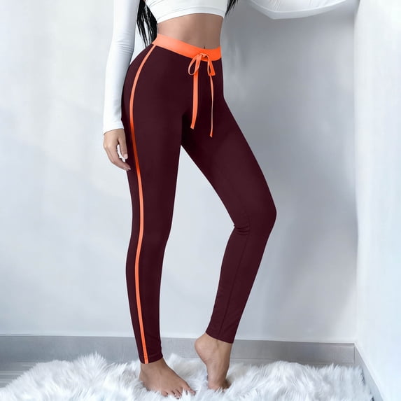 Juniors Leggings High Elastic Drawstring Stretch Fit Seamless Yoga Workout Bottom