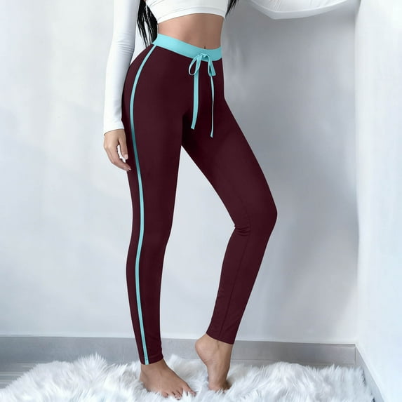 Juniors Leggings High Elastic Drawstring Stretch Fit Seamless Yoga Workout Bottom