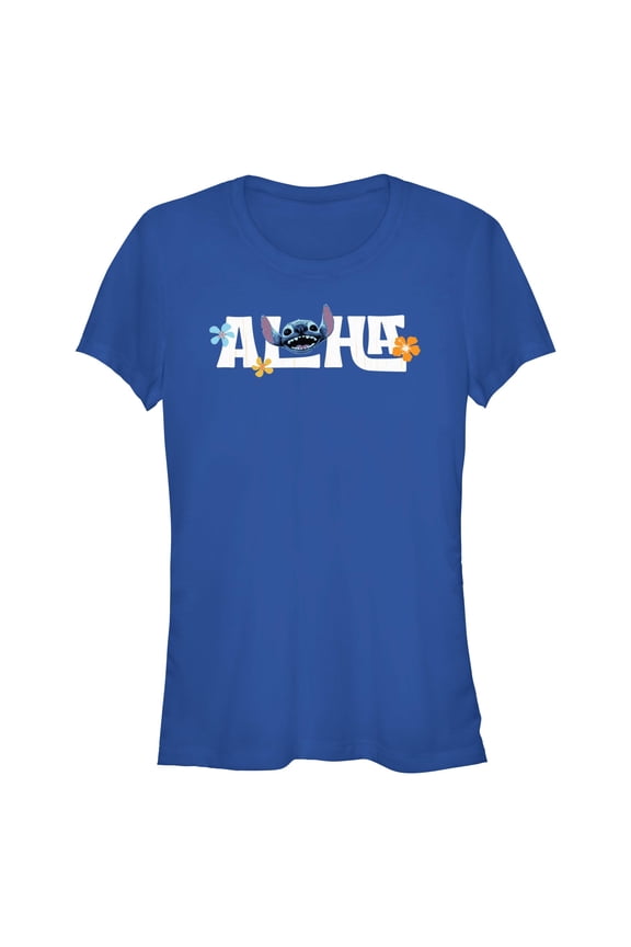Juniors Lilo & Stitch Aloha Alien Face T Shirt