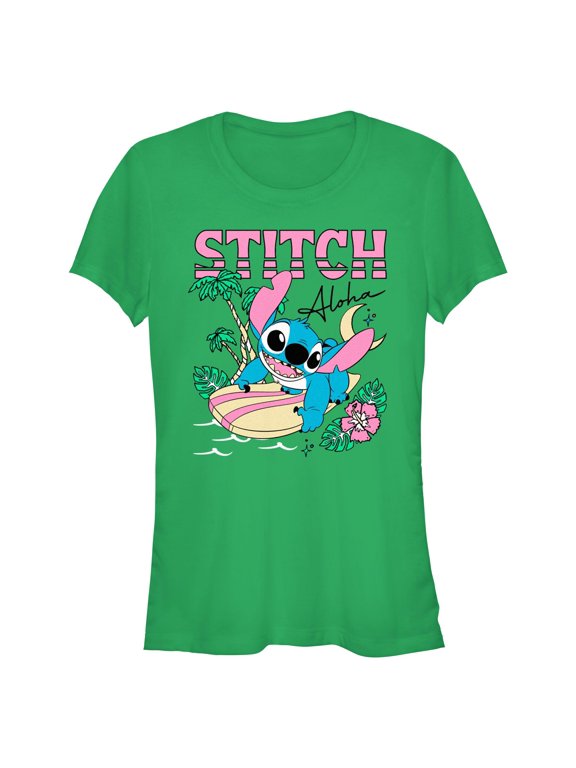 Juniors Lilo & Stitch Aloha Stitch Surfing T Shirt