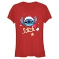 thumbnail image 1 of Juniors Lilo & Stitch Christmas Hat Portrait Stars Stitch T Shirt, 1 of 5