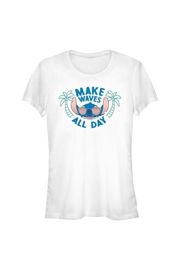 Juniors Lilo & Stitch Cool Alien Makes Waves T Shirt