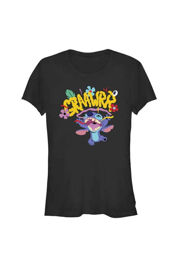 Juniors Lilo & Stitch Cute Graawrr Alien T Shirt