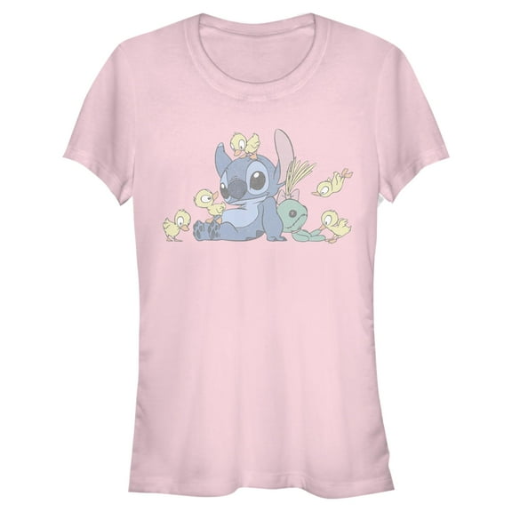 Juniors Lilo & Stitch Distressed Ducklings T Shirt