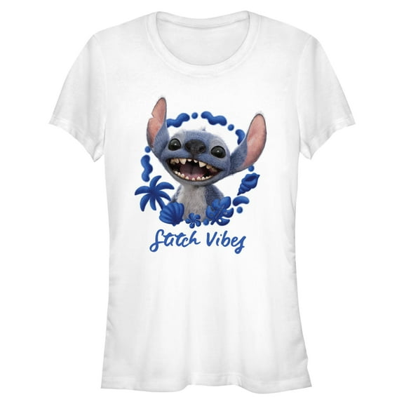 Juniors Lilo & Stitch Happy Alien Vibes T Shirt