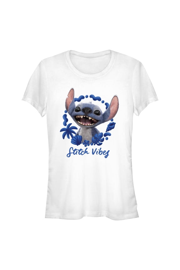 Juniors Lilo & Stitch Happy Alien Vibes T Shirt