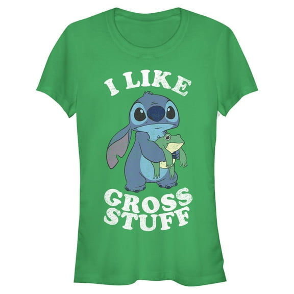 Juniors Lilo & Stitch I Like Gross Stuff Stitch Distressed T Shirt