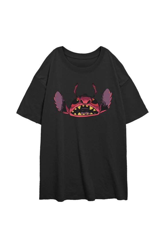 Juniors Lilo & Stitch Leroy Evil Face T Shirt