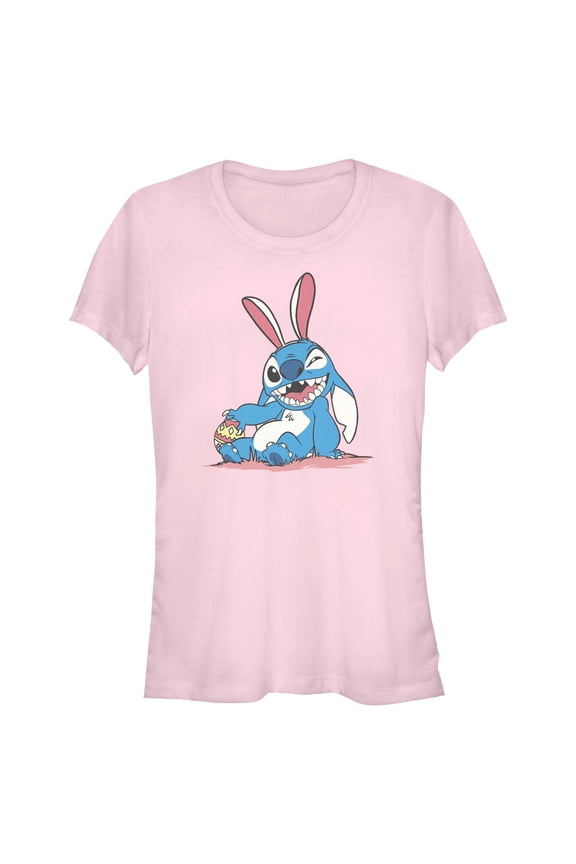 Juniors Lilo & Stitch Mischievous Easter Bunny T Shirt
