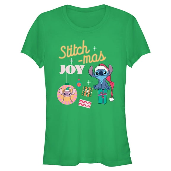 Juniors Lilo & Stitch Present Medley Angel and Stitch T Shirt