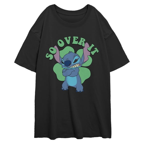 Juniors Lilo & Stitch So Over Shamrock Stitch T Shirt