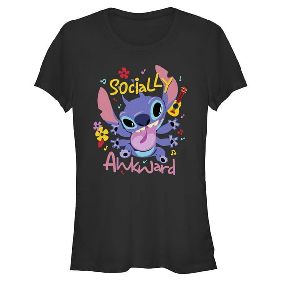 Juniors Lilo & Stitch Socially Awkward Alien T Shirt