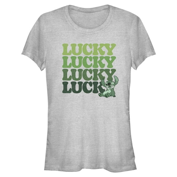 Juniors Lilo & Stitch St. Patrick's Day Stitch Lucky Stack T Shirt