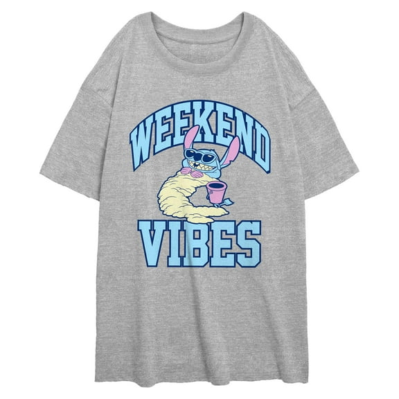 Juniors Lilo & Stitch Weekend Vibes College T Shirt