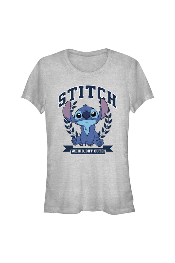 Juniors Lilo & Stitch Weird But Cute Logo T Shirt