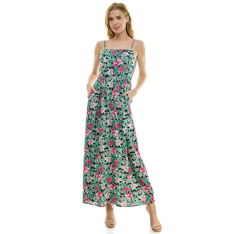 Juniors Lily Rose Square Neck Sleeveless Maxi Dress Color Black Purple Floral Size XX LARGE Walmart