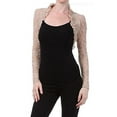 thumbnail image 1 of Juniors Long Sleeve Lace Smoked Shrug Bolero, Cropped Jacket Short Cardigan (Juniors' X Large, Taupe), 1 of 3