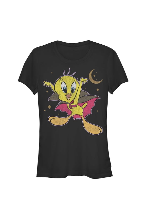 Juniors Looney Tunes Mythical Dracula Cape Tweety T Shirt