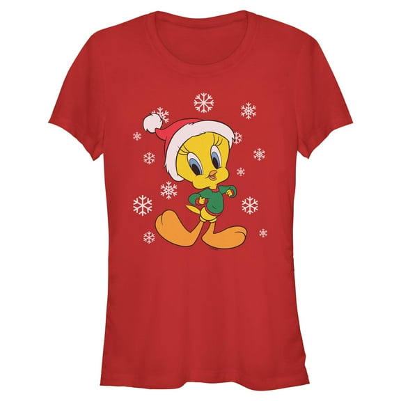 Juniors Looney Tunes Snowflakes and Tweety T Shirt