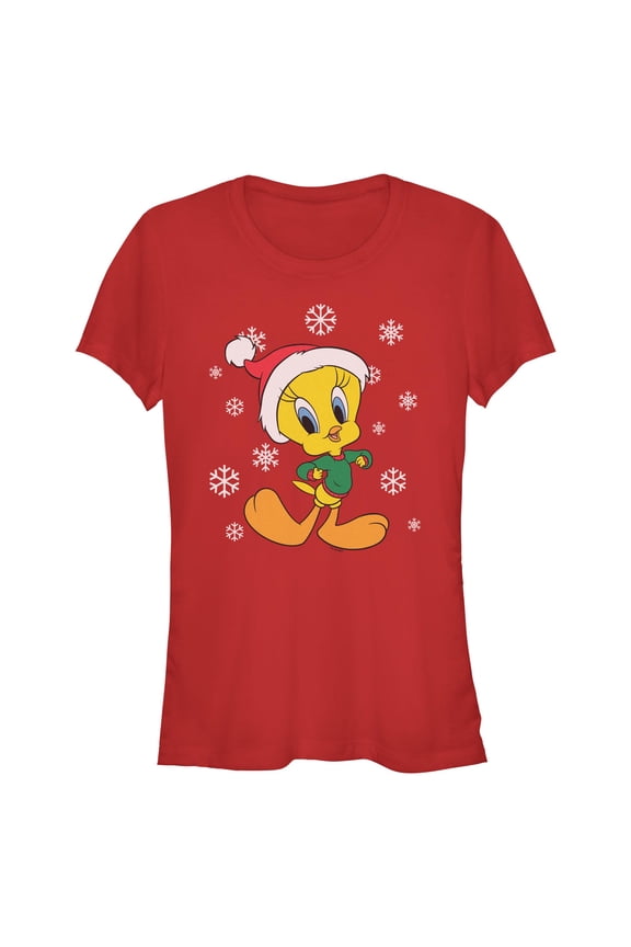 Juniors Looney Tunes Snowflakes and Tweety T Shirt
