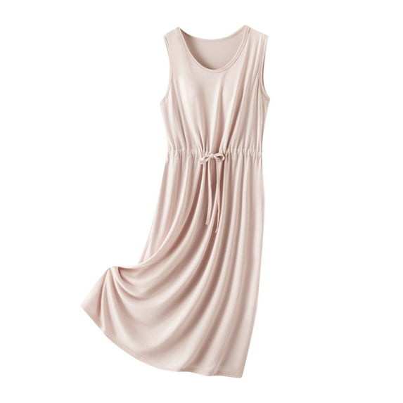 Juniors Loose Fit Long Rayon Skorts for Women Long Midi Knee High Ruched Paperbag Basic Skirts 2025 Clothing Y2K