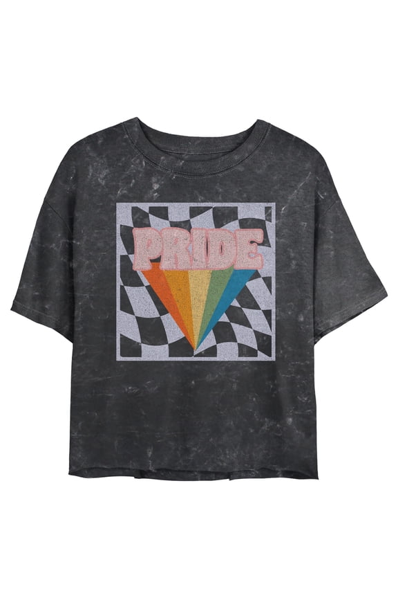Juniors Lost Gods Checkered Pride Logo T Shirt