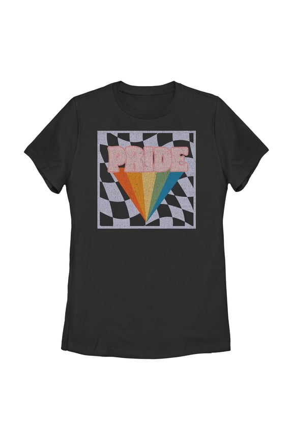 Juniors Lost Gods Checkered Pride Logo T Shirt